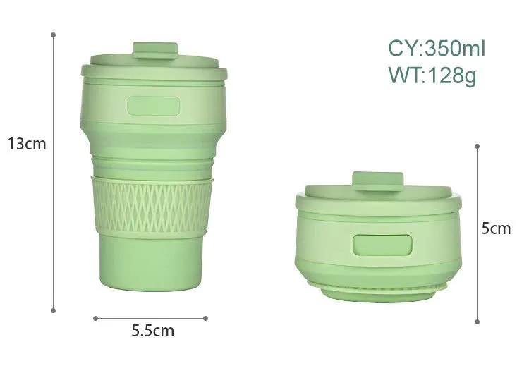 2 Pcs Purple Collapsible Silicone Coffee Cup | Portable, Microwave & Freezer Safe | Travel Mug Set