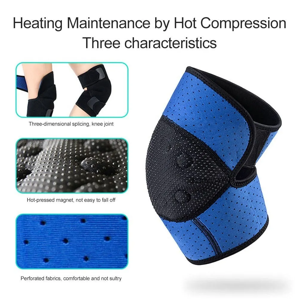 2pcs/pair Adjustable Tourmaline Self-heating Magnetic Therapy Knee Pads