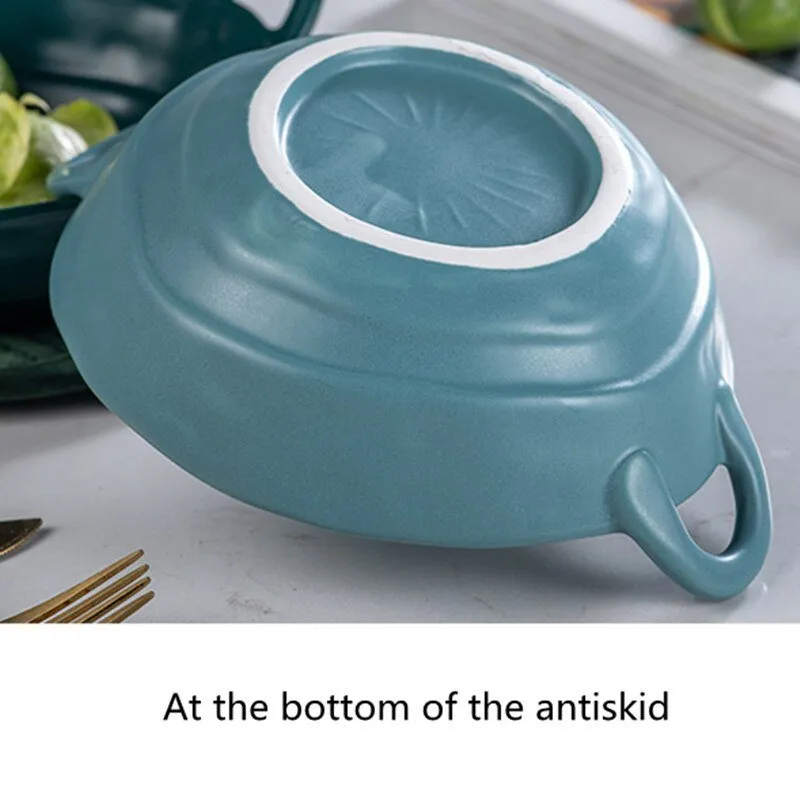 900ML Nordic Style Ceramic Salad Bowls with Handle