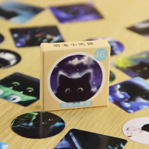 92 PCS/pack Star Sky Black Cats Diary Stickers Post it Kawaii Planner Scrapbooking Sticky Stationery Escolar School Supplies