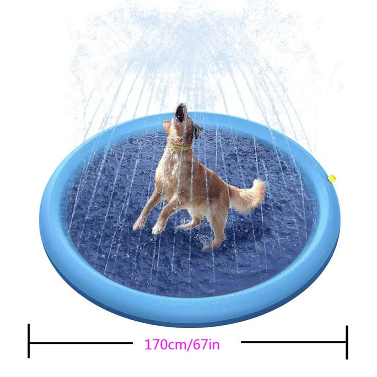AquaPaws Pet Oasis: Outdoor Inflatable Pet Pool & Sprinkler Play Mat - Cooling Summer Fun for Dogs, Cats, and Kids