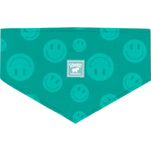 Canada Pooch Cooling Bandana WetRveal Smiley Grn