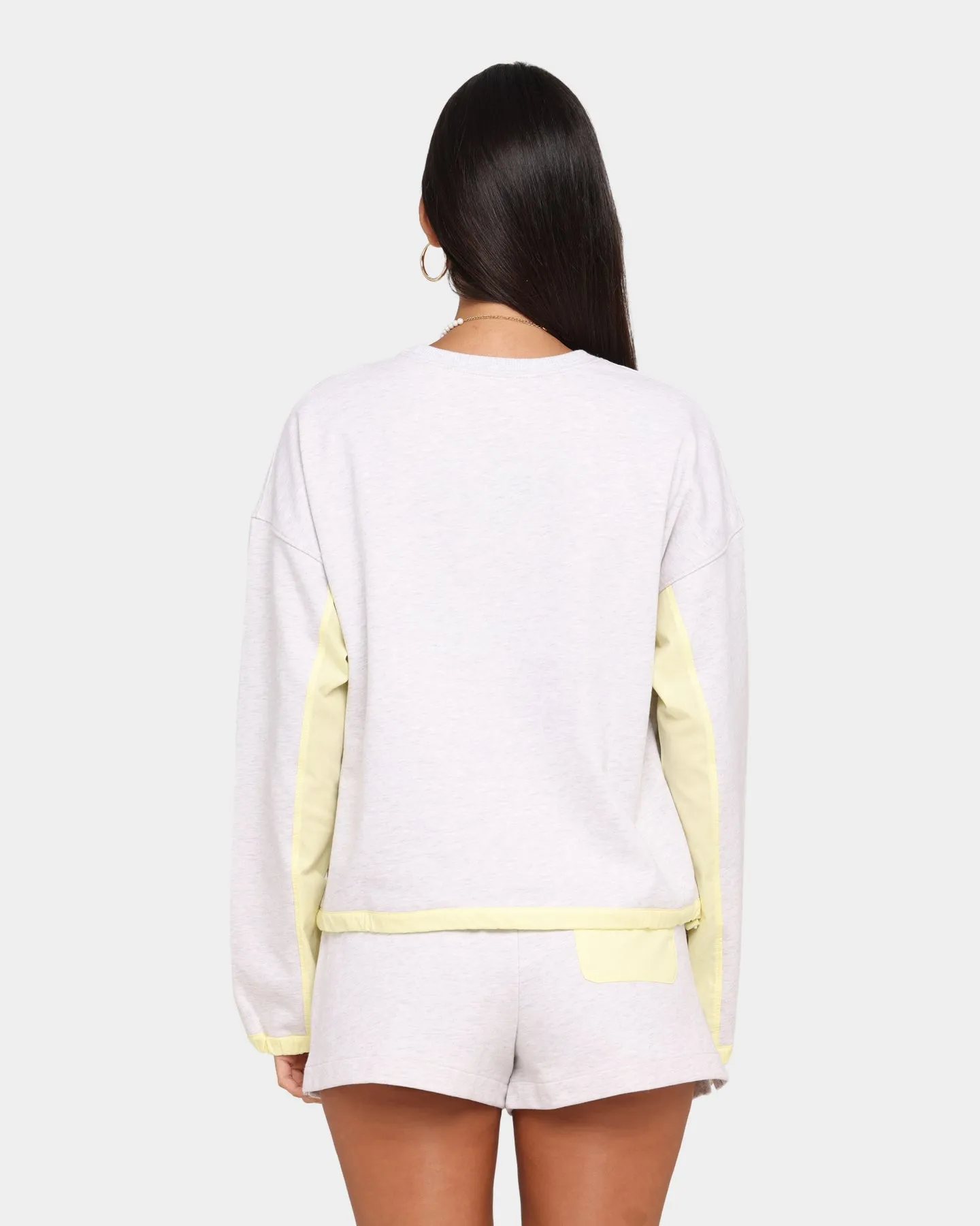 Champion Women's Poplin Mix Media Crew Lemon Glacier