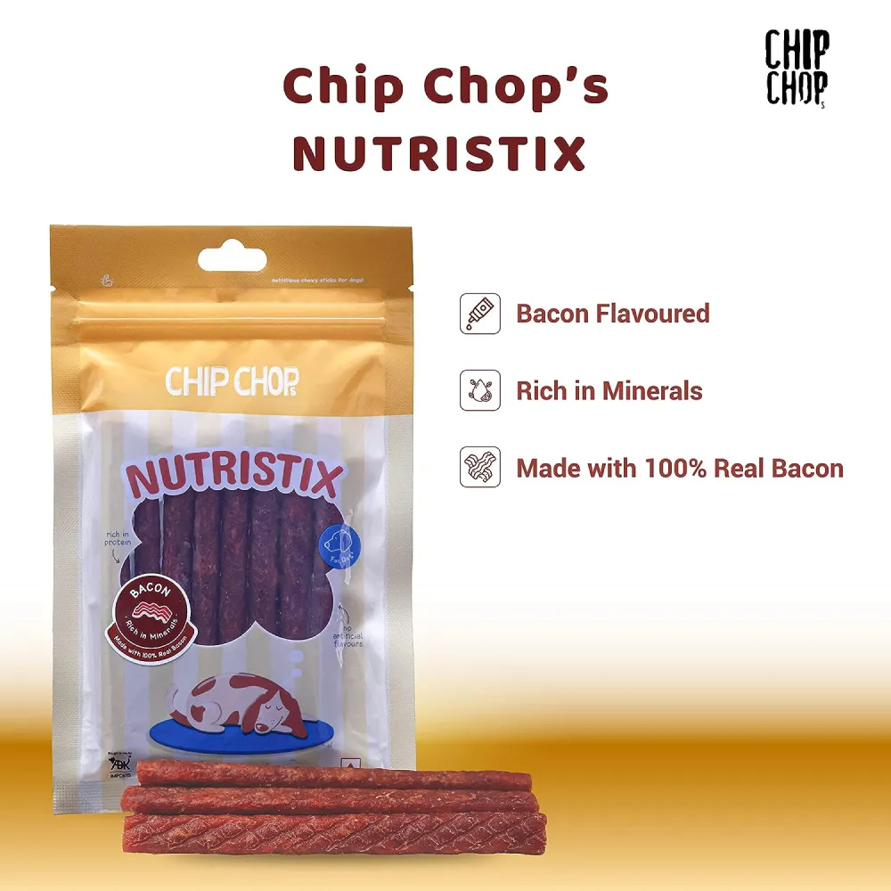 Chip Chops Bacon, Chicken and Duck Nutristix Dog Treats Combo (3 x 70g)