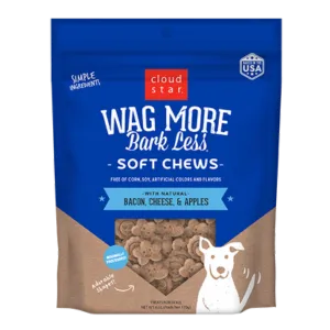 Cloud Star Wag More Bark Less Soft & Chewy with Bacon, Cheese & Apples Dog Treats 6 oz