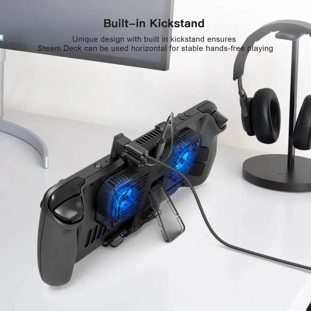 Cooling Fan for Steam Deck with Bracket for Switch Oled Host with Dual C-port Adapter Accessories