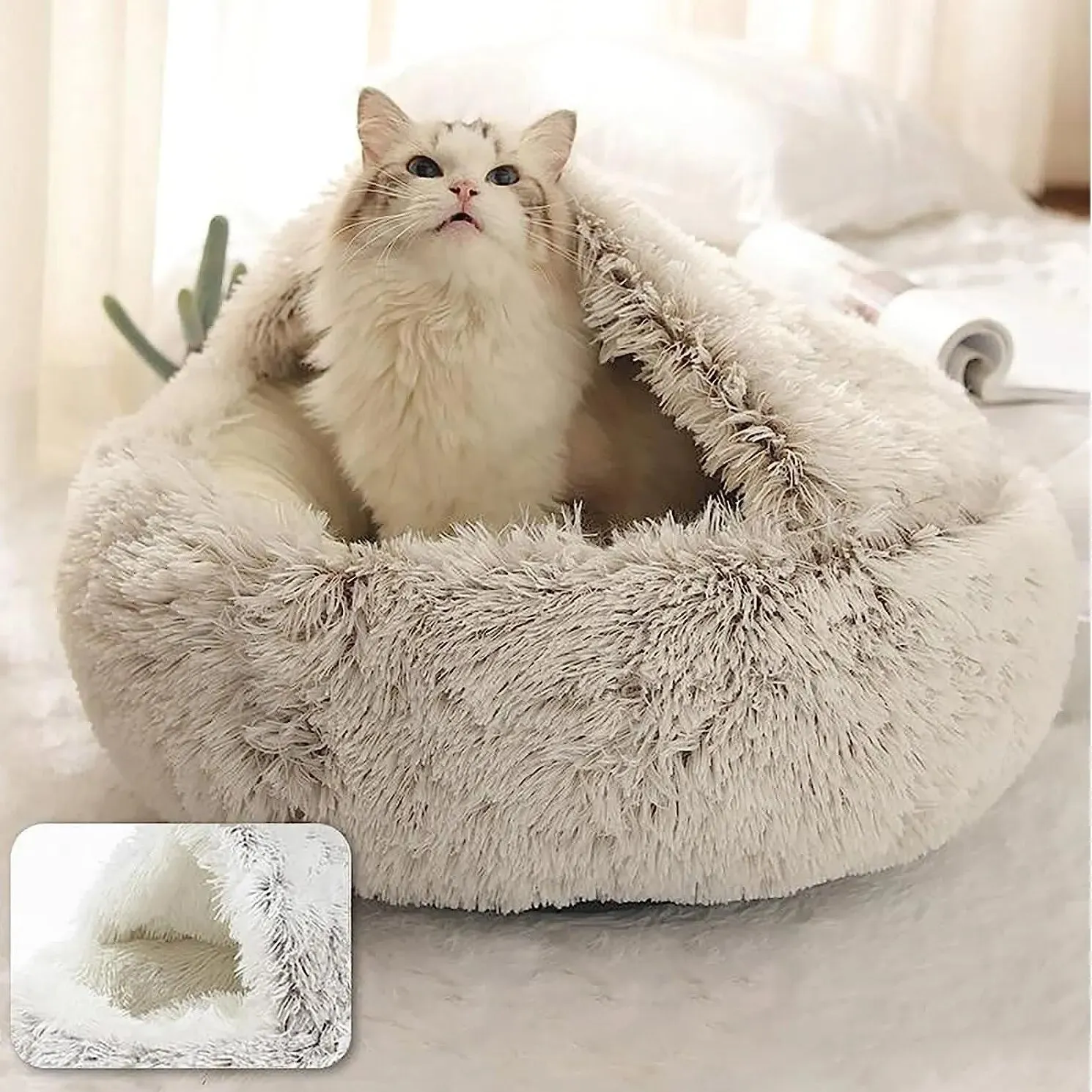Cozy Round Pet Bed with Cover