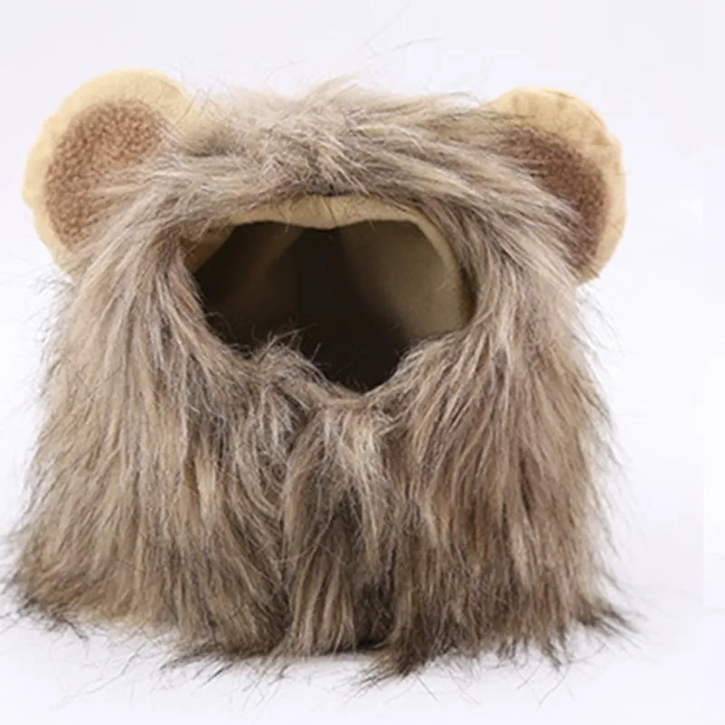 Funny Clothes For Cats Lion Mane  Costume Lion Hair Wig Cap Dog Costumes for Small Dogs Christmas Pet Halloween Costumes