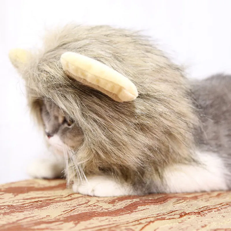 Funny Clothes For Cats Lion Mane  Costume Lion Hair Wig Cap Dog Costumes for Small Dogs Christmas Pet Halloween Costumes