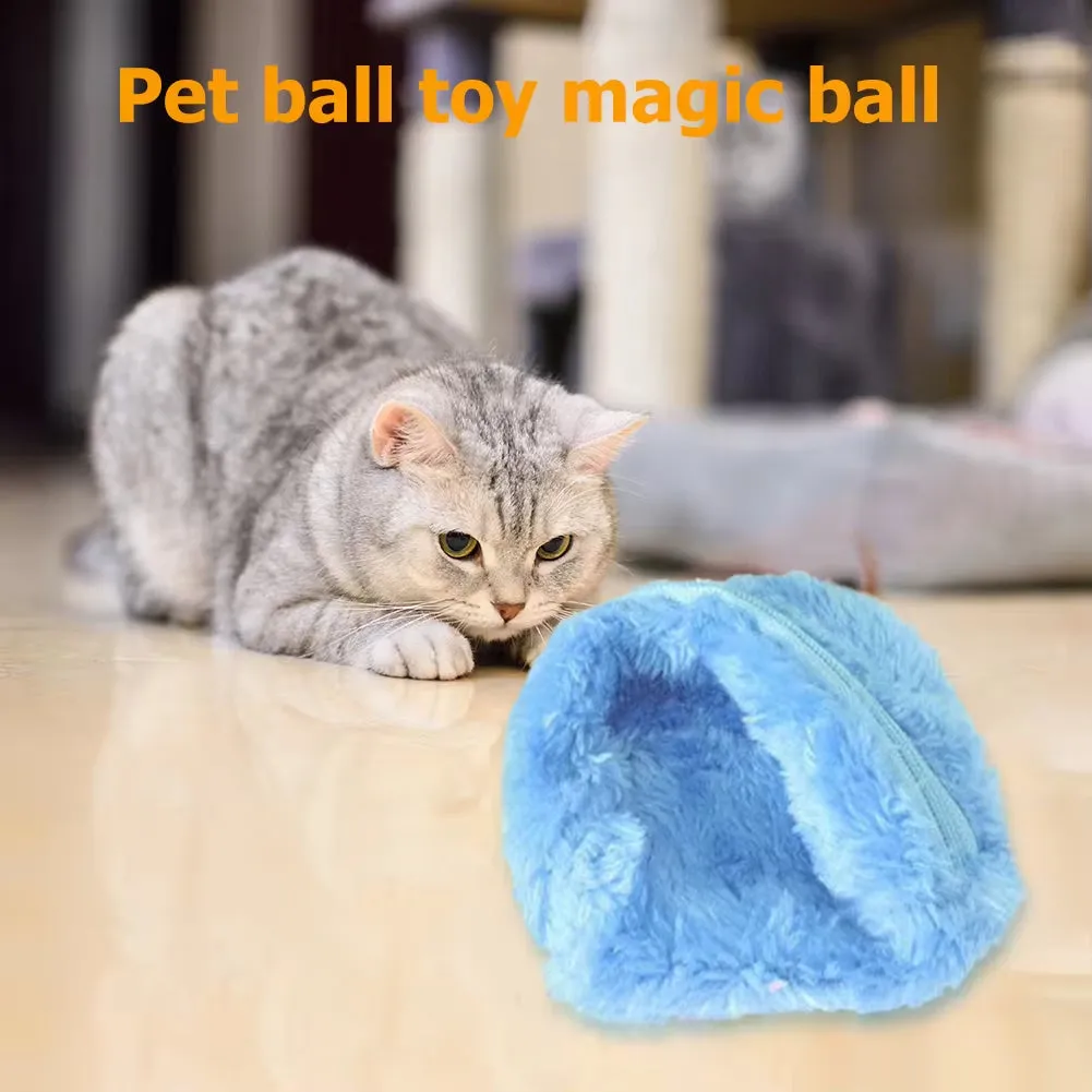 Magic Roller Ball Activation Automatic Ball Dog Cat Interactive Funny Chew Plush Electric Rolling Ball Pet Dog Cat Toy