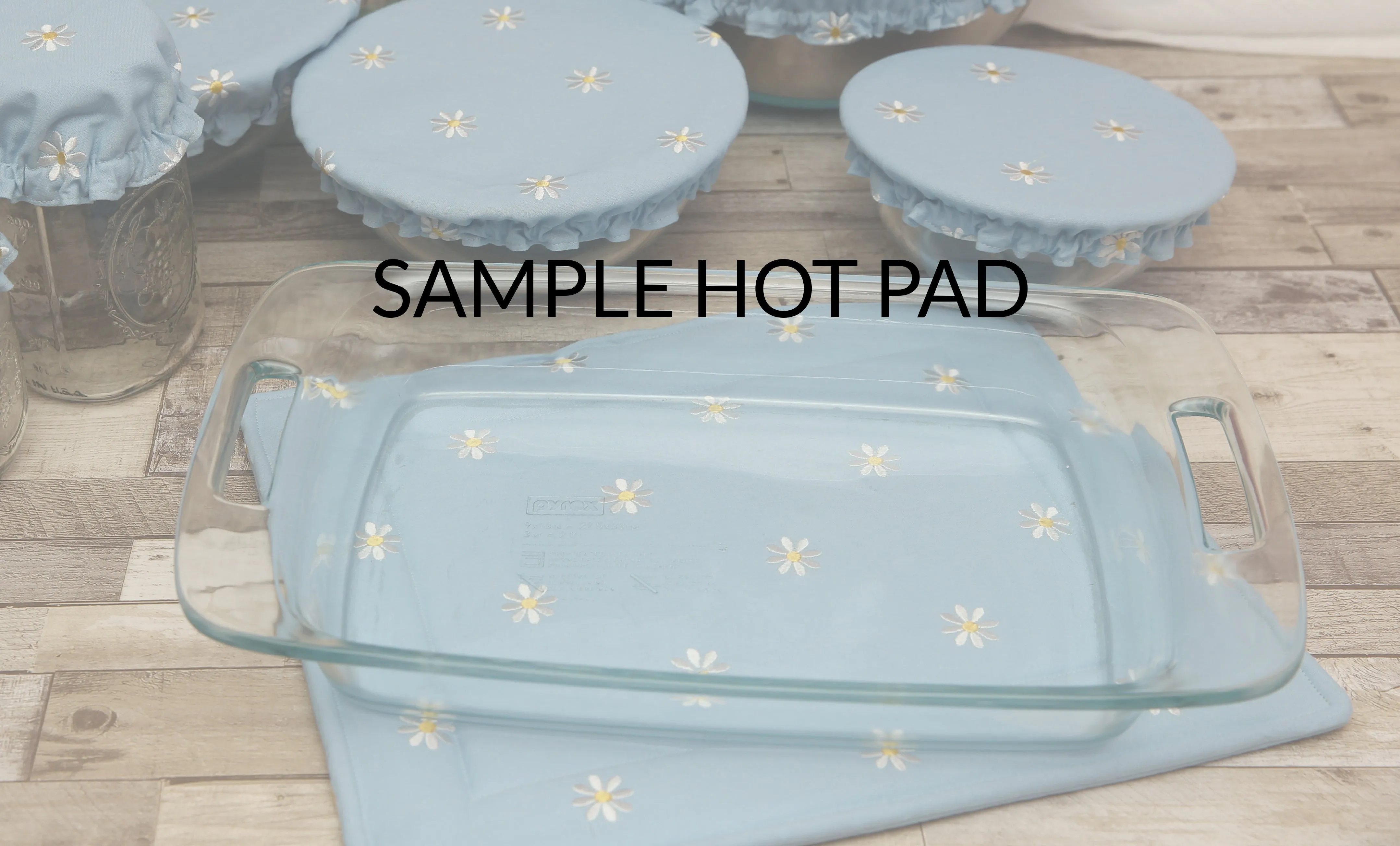 NON-PROP (Strawberry Plaid) Bowl, Jar, Cup, Plate COVERS; Hot Pad; Jar Opener; Strawberry Plaid; MADE TO ORDER
