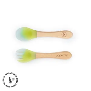 Paperclip Life Color Changing Spork & Spoon Set