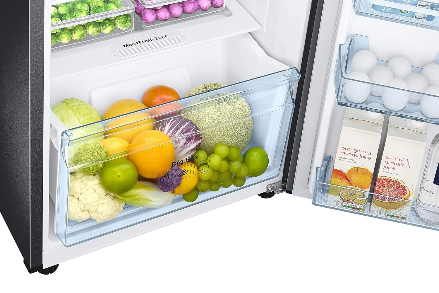 Samsung RT30C3732BX/HL 256L 2 Star Inverter Frost-Free Convertible 3 In 1 Double Door Refrigerator Appliance (Luxe Black )