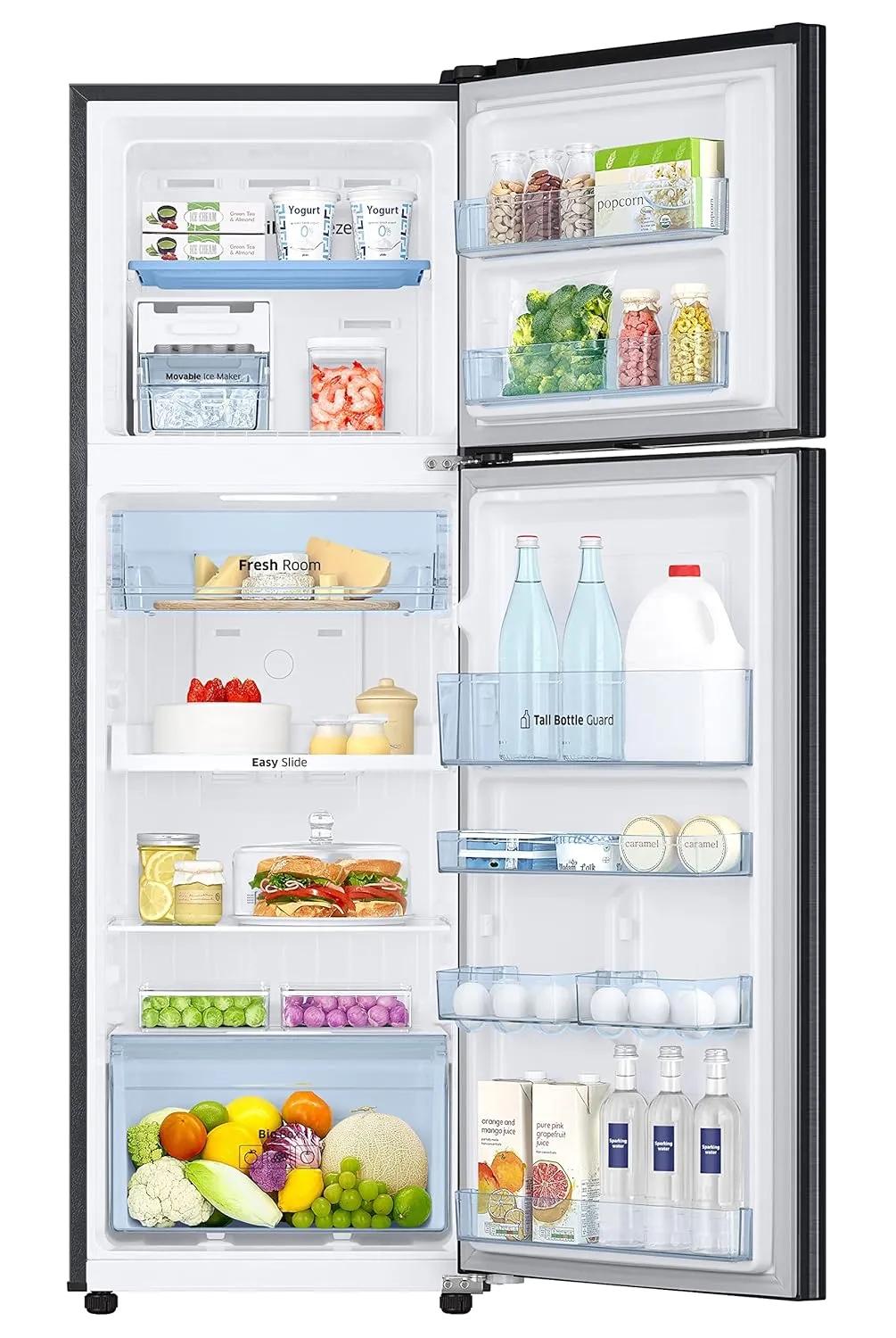 Samsung RT30C3732BX/HL 256L 2 Star Inverter Frost-Free Convertible 3 In 1 Double Door Refrigerator Appliance (Luxe Black )