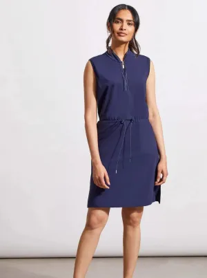 Sleeveless Mock Neck Dress [Deep Blue-1702O]