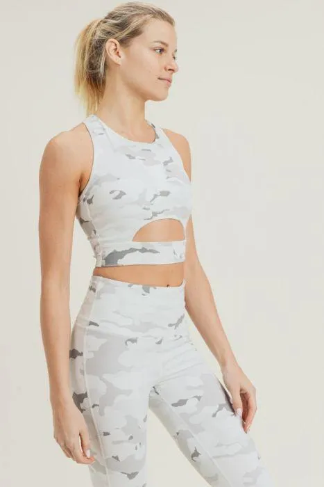 Winter Camouflage Active Crop Top