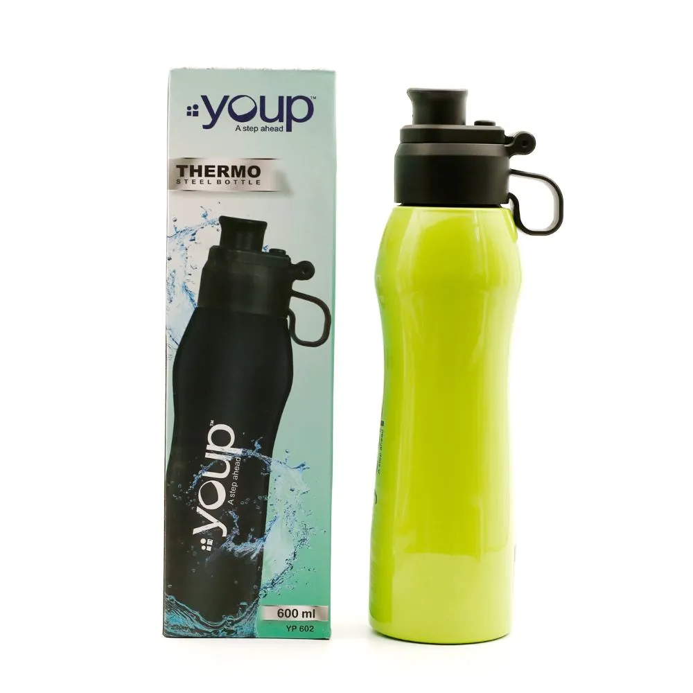 Youp Thermosteel Insulated Lime Green Color Water Bottle Maisy - 600 Ml