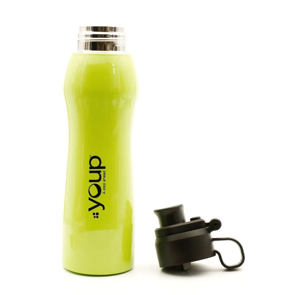 Youp Thermosteel Insulated Lime Green Color Water Bottle Maisy - 600 Ml