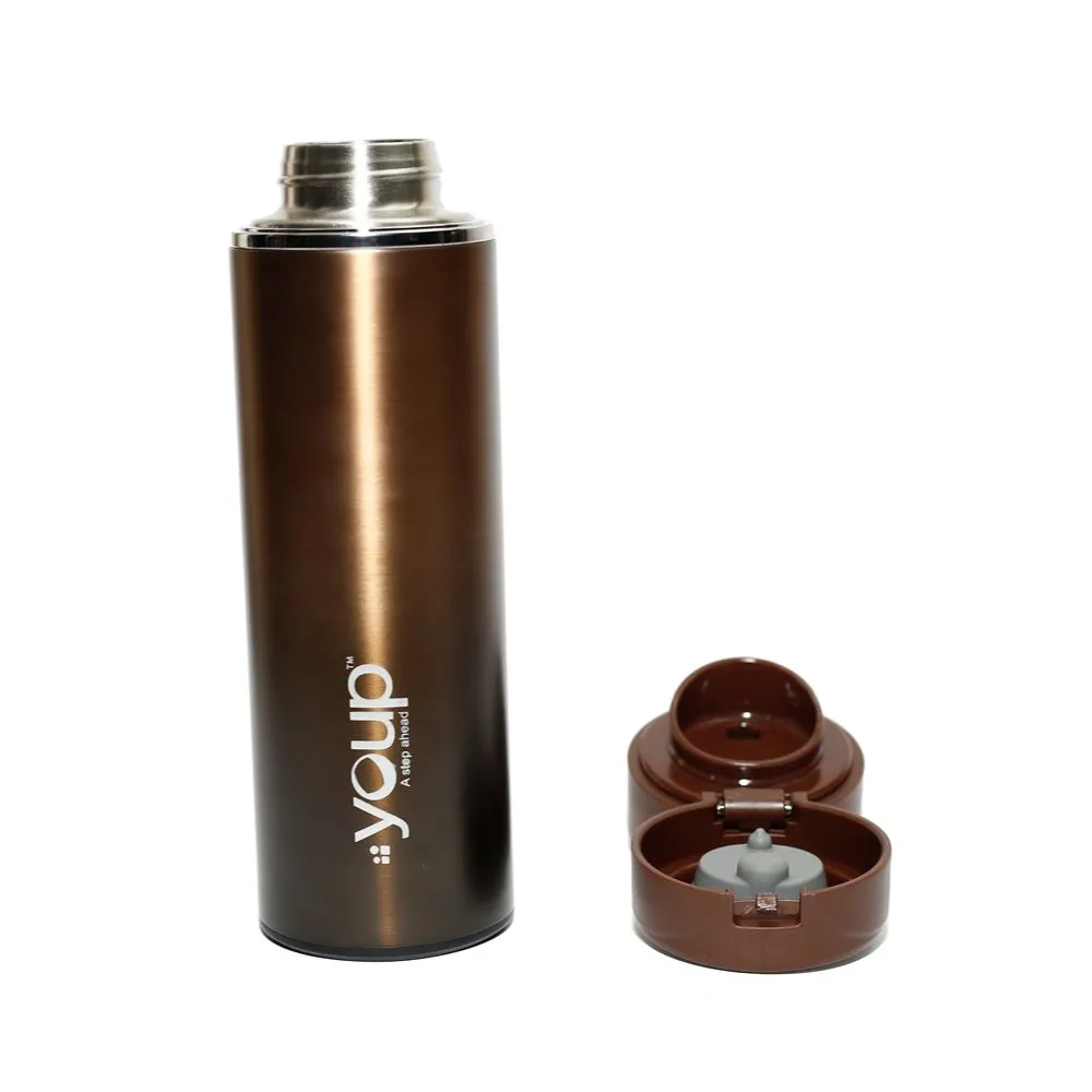 Youp Thermosteel Insulated Metallic Brown Color Bottle Miracle - 500 Ml