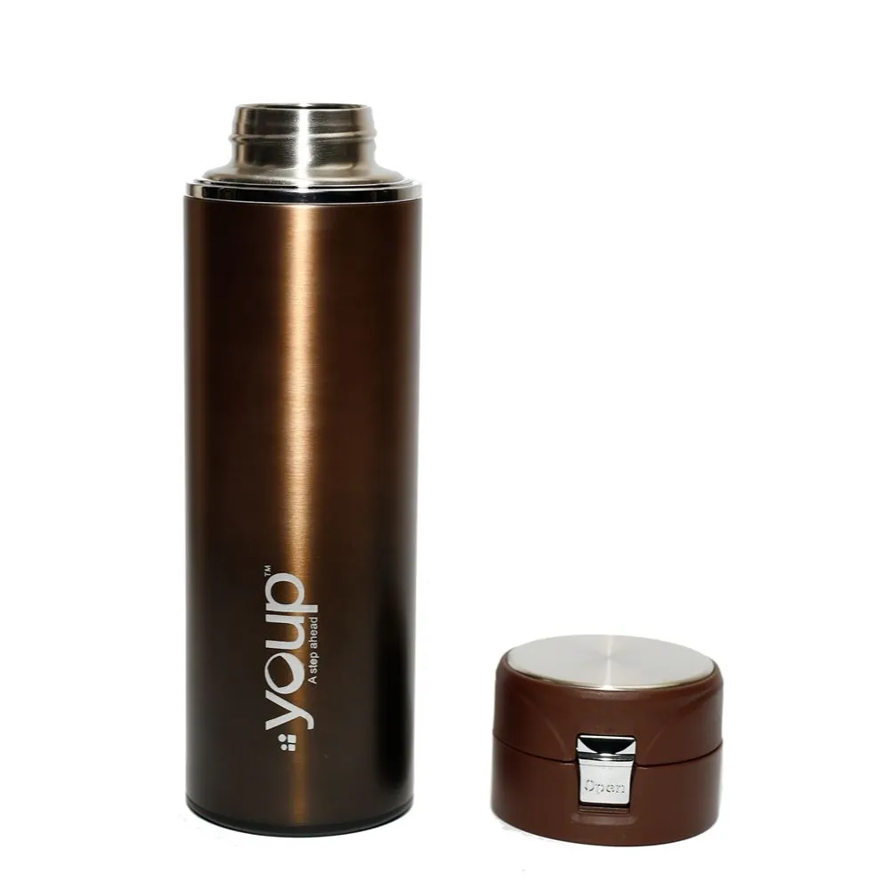 Youp Thermosteel Insulated Metallic Brown Color Bottle Miracle - 500 Ml